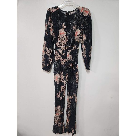 Anthropologie Harlyn Audria Jacquard Jumpsuit Size XS A37 - Picture 5 of 8